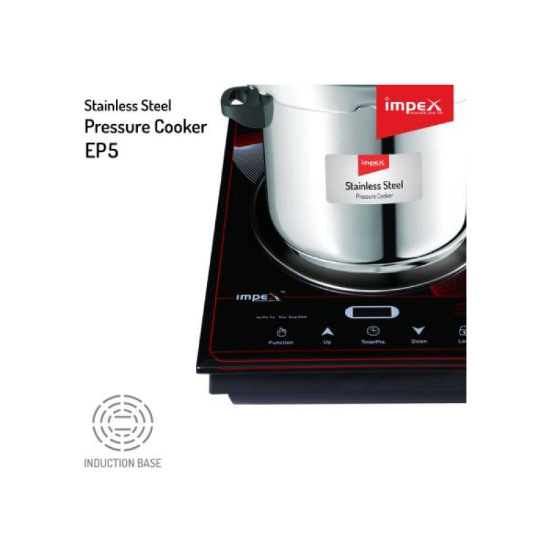 IMPEX EP 5 5 L Induction Bottom Pressure Cooker | Stainless Steel IMPEX EP 5 5 L Induction Bottom Pressure Cooker | Stainless Steel
