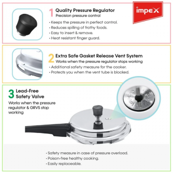 Impex Pressure Cooker | Eco 7 | 7 Litre | Aluminium