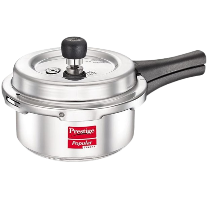 Prestige Popular Svachh Aluminium Outer Lid Pressure Cooker | 2L Prestige Popular Svachh Aluminium Outer Lid Pressure Cooker | 2L