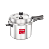 Prestige Popular Plus Svachh | 5 L | Virgin Aluminium Spillage Control Outer Lid Pressure Cooker | Silver | 10173