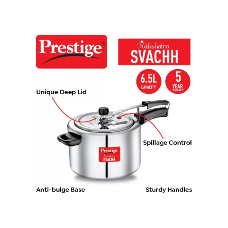 Prestige Nakshatra Svachh | 10740 | Pressure Cooker | 6.5 L Prestige Nakshatra Svachh | 10740 | Pressure Cooker | 6.5 L