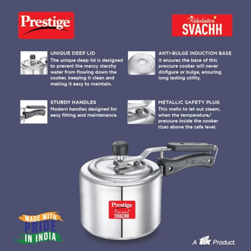 Prestige Nakshatra Plus Svachh Pressure Cooker | 3 L Prestige Nakshatra Plus Svachh Pressure Cooker | 3 L