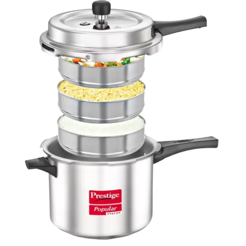 Prestige Popular Svachh Pressure Cooker | 5 L | Aluminium Prestige Popular Svachh Pressure Cooker | 5 L | Aluminium