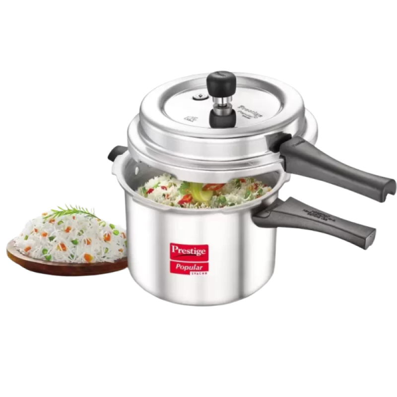 Prestige Popular Svachh Pressure Cooker | 5 L | Aluminium Prestige Popular Svachh Pressure Cooker | 5 L | Aluminium