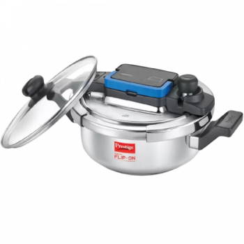 Prestige Svachh Flip-on Mini Stainless Steel Pressure Cooker | Spillage Control | 2 L | 18 cm | 20164