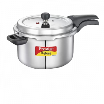Prestige Deluxe Alpha Svachh Pressure Cooker | 6.5 L | Outer Lid Induction Bottom | Stainless Steel | 20252