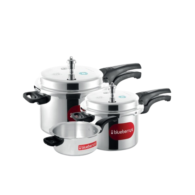 Blueberrys 3IN1 5L+3L+2L Aluminium Pressure Cooker | BCC1113 Blueberrys 3IN1 5L+3L+2L Aluminium Pressure Cooker | BCC1113