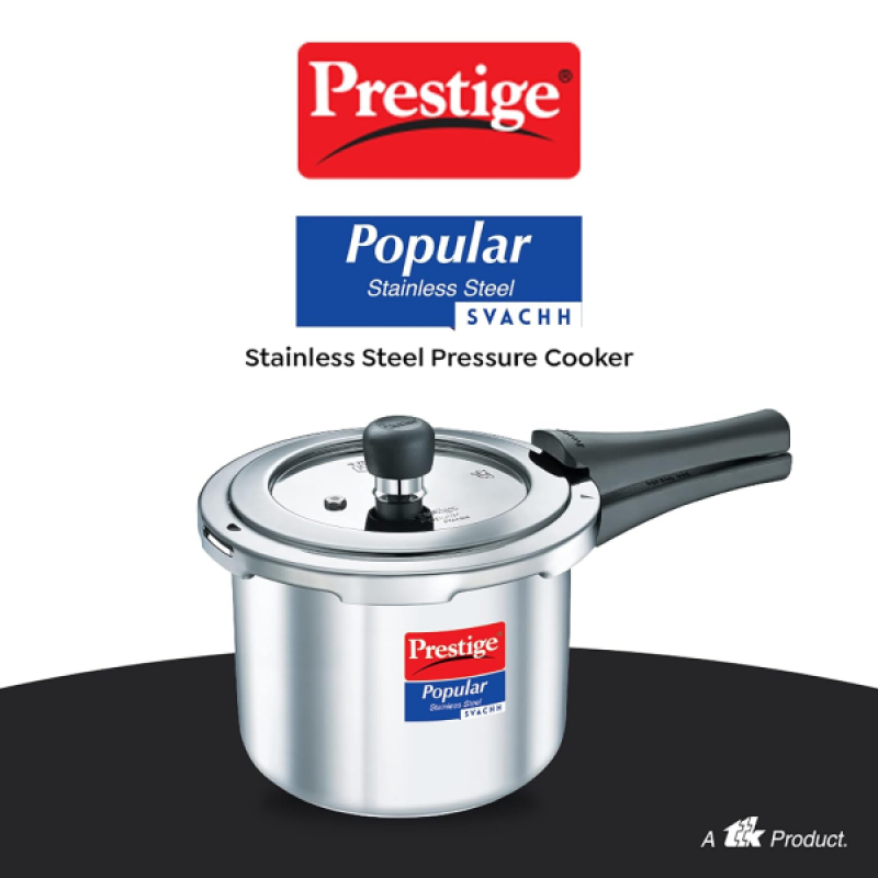 Prestige Popular Svachh Pressure Cooker | 3 L | Outer Lid | Spillage Control Stainless Steel | Silver | 20172 Prestige Popular Svachh Pressure Cooker | 3 L | Outer Lid | Spillage Control Stainless Steel | Silver | 20172