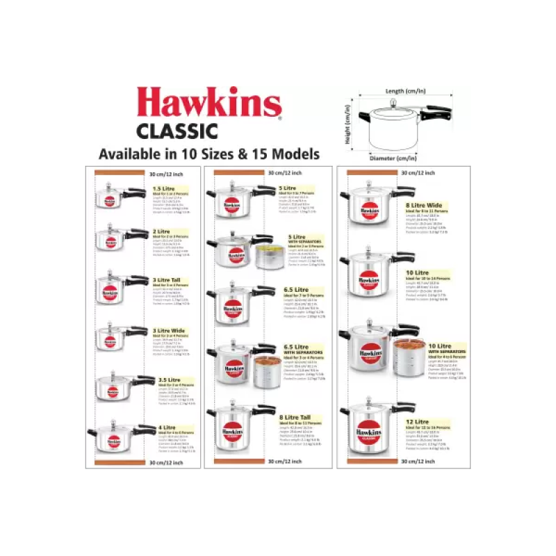 Hawkins Classic CL20 Pressure Cooker | 2 L Hawkins Classic CL20 Pressure Cooker | 2 L