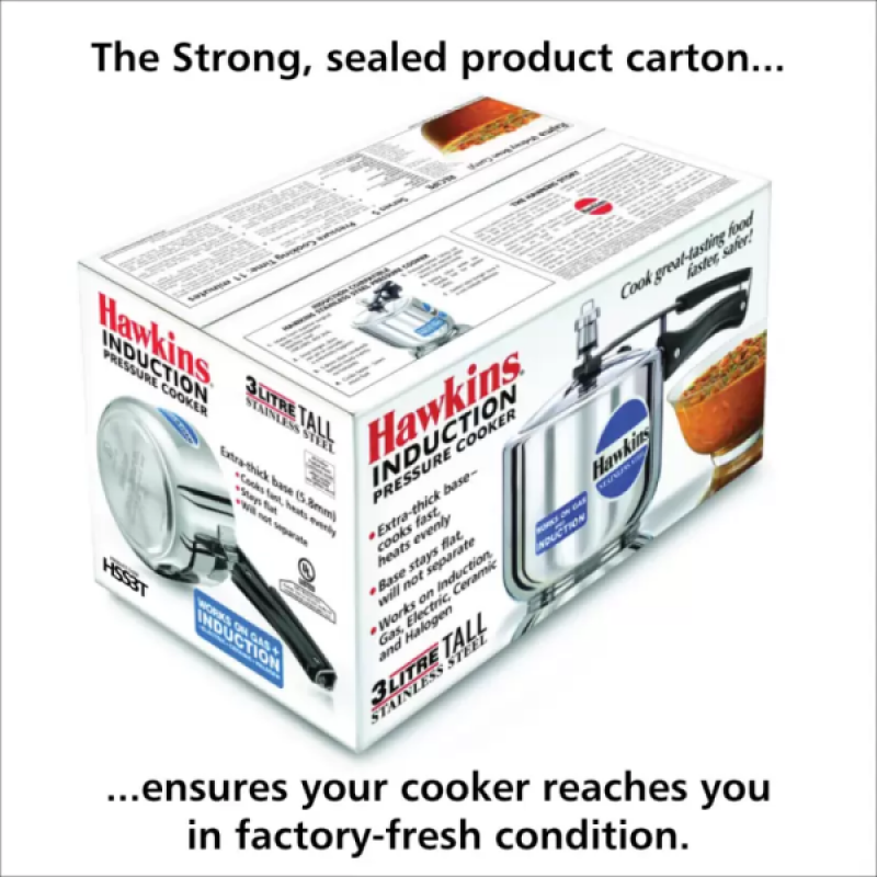 Hawkins Tall Pressure Cooker | Stainless Steel | 3L | HSS3T Hawkins Tall Pressure Cooker | Stainless Steel | 3L | HSS3T