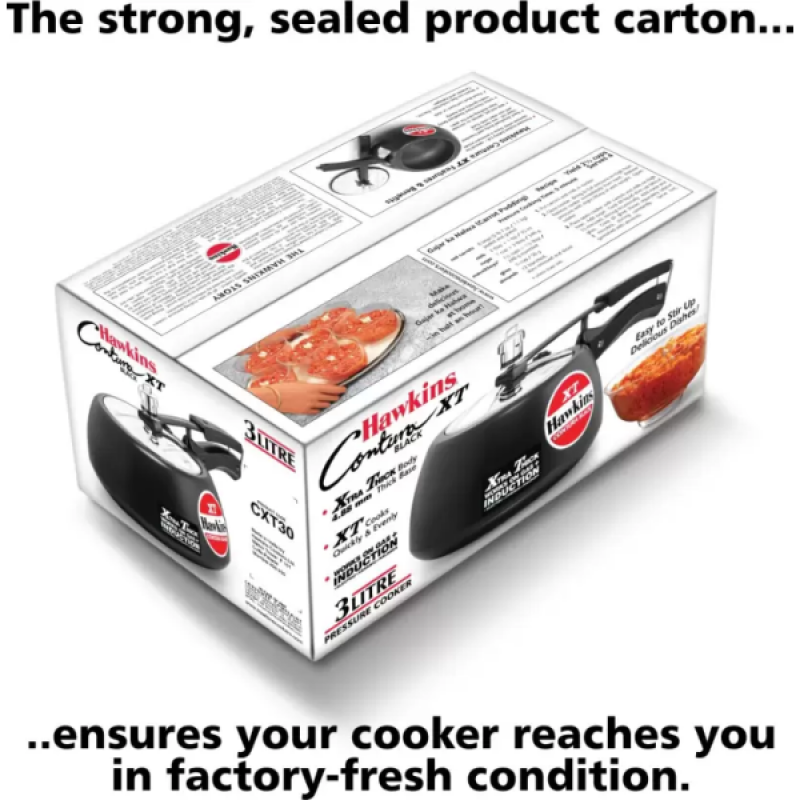 Hawkins Contura XT Induction Bottom Pressure Cooker | 3 L | Black | CXT30 Hawkins Contura XT Induction Bottom Pressure Cooker | 3 L | Black | CXT30