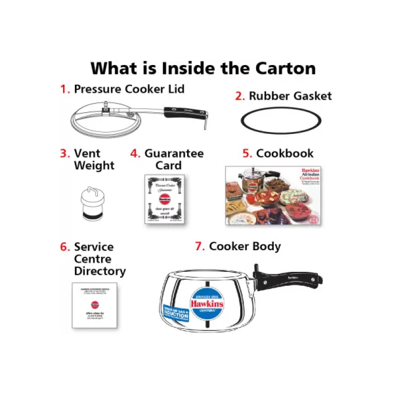Hawkins Contura Induction Bottom Pressure Cooker | 3 L | Stainless Steel | SSC30 Hawkins Contura Induction Bottom Pressure Cooker | 3 L | Stainless Steel | SSC30