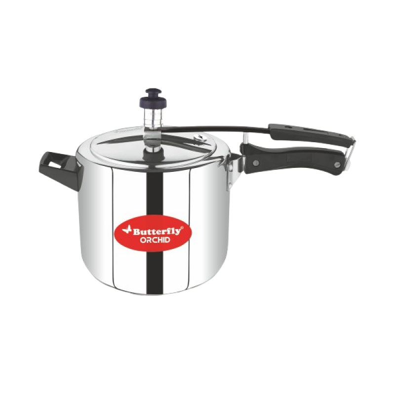 Butterfly Orchid 6 L Induction Bottom Pressure Cooker | Stainless Steel Butterfly Orchid 6 L Induction Bottom Pressure Cooker | Stainless Steel