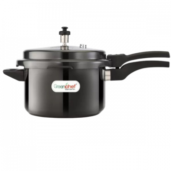 Greenchef Pressure Cooker Hard Anodized Induction Base Induction Bottom Pressure Cooker | 5 L | Aluminium