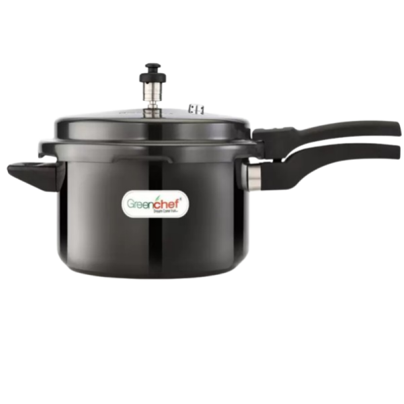 Greenchef Pressure Cooker Hard Anodized Induction Base Induction Bottom Pressure Cooker | 5 L | Aluminium