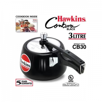 Hawkins Contura Hard Anodised Inner Lid Pressure Cooker | 3 L | Black | CB30 Hawkins Contura Hard Anodised Inner Lid Pressure Cooker | 3 L | Black | CB30