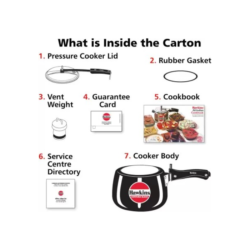 Hawkins Contura Hard Anodised Inner Lid Pressure Cooker | 3 L | Black | CB30 Hawkins Contura Hard Anodised Inner Lid Pressure Cooker | 3 L | Black | CB30