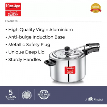Prestige Svachh Nakshatra 5 L Plus Induction Bottom Pressure Cooker 3 L | Aluminium Prestige Svachh Nakshatra 5 L Plus Induction Bottom Pressure Cooker 3 L | Aluminium