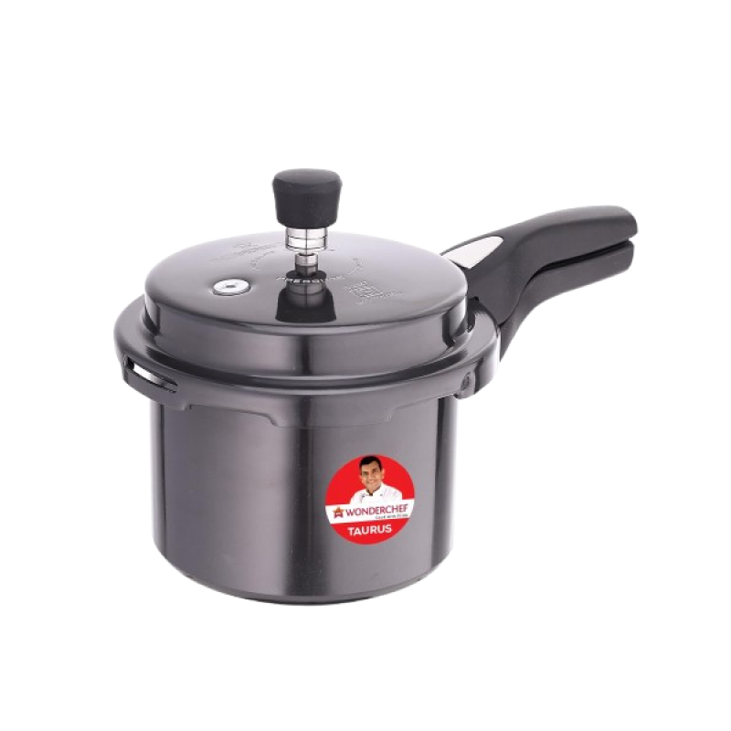 Wonderchef Taurus Hard Anodized Outer Lid Pressure cooker | 3L | Black Wonderchef Taurus Hard Anodized Outer Lid Pressure cooker | 3L | Black