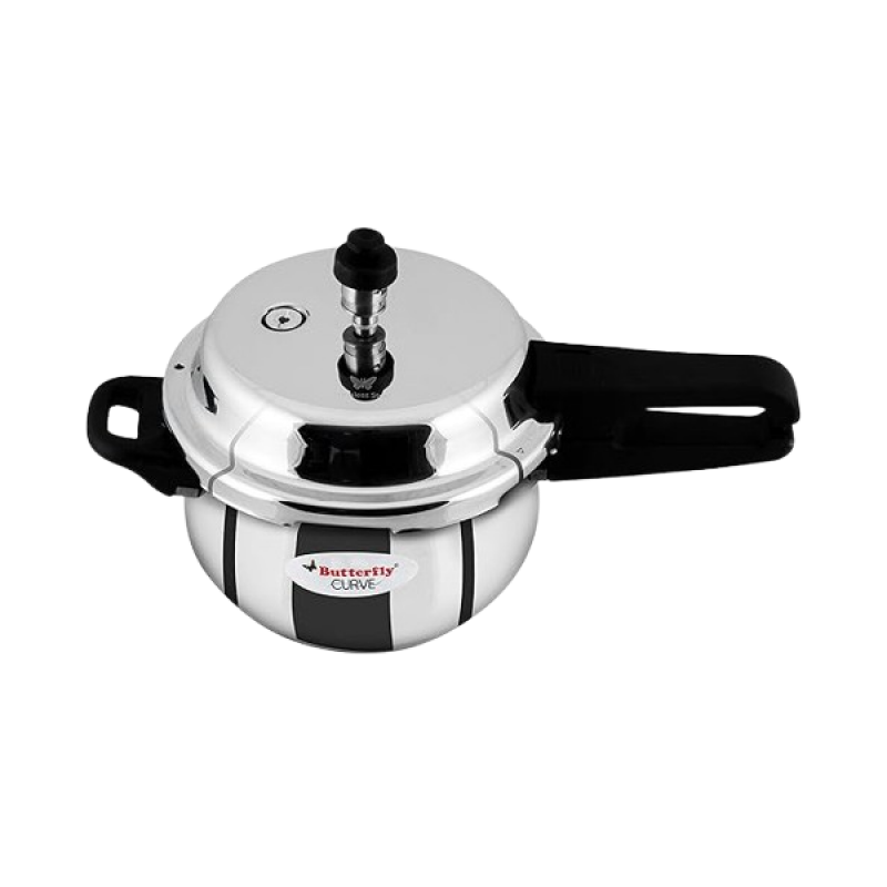 Butterfly Curve Outer Lid Induction Bottom Pressure Cooker | 3 L | Stainless Steel Butterfly Curve Outer Lid Induction Bottom Pressure Cooker | 3 L | Stainless Steel