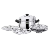 LLM Curve Idly Cooker | 4 Plates Set | Induction And Standard Idli Maker | Stainless Steel