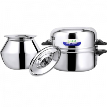 LLM Stainless Steel Double Delight Cook and Serve Pot Thermal Rice Cooker | 1 Kg | Stainless Steel