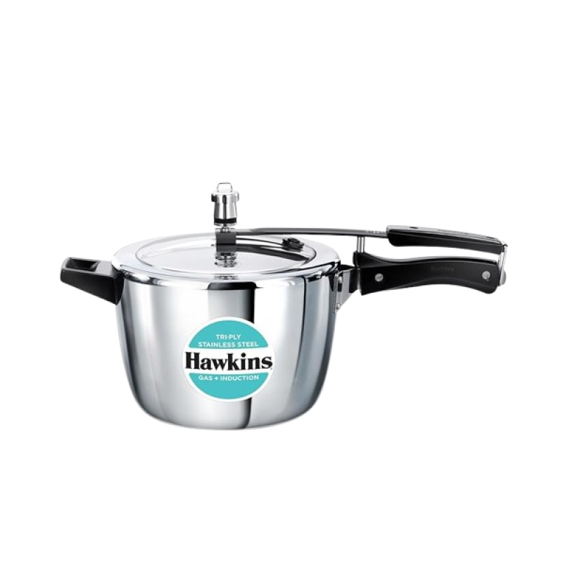 Hawkins Triply Stainless Steel Pressure Cooker | 4.5 L | Inner Lid Induction Bottom | HSST4 Hawkins Triply Stainless Steel Pressure Cooker | 4.5 L | Inner Lid Induction Bottom | HSST4