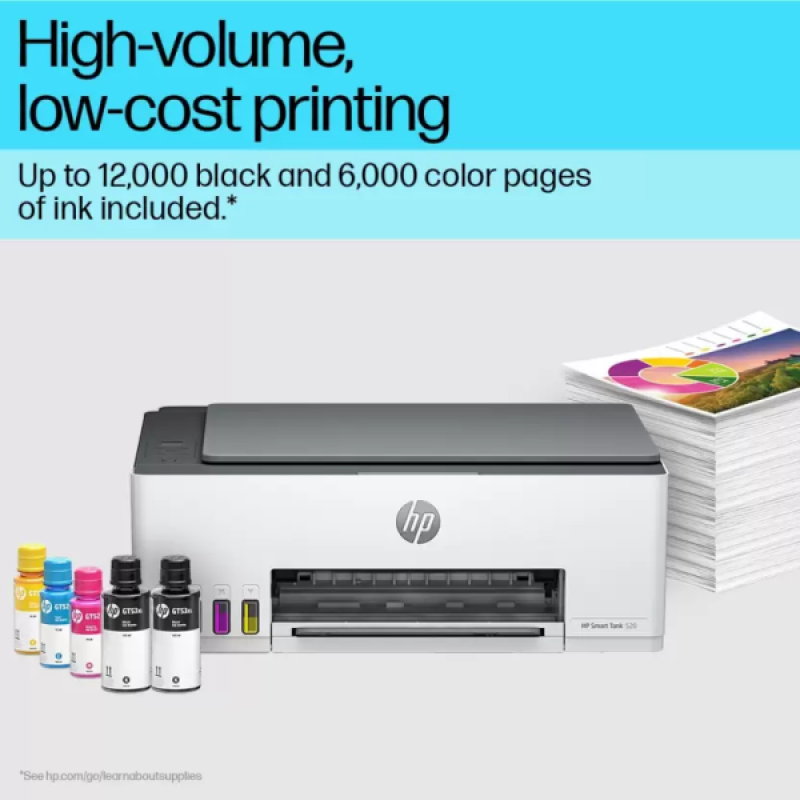HP Smart Tank All In One Multi-function Color Inkjet Printer | 520 | Grey White HP Smart Tank All In One Multi-function Color Inkjet Printer | 520 | Grey White