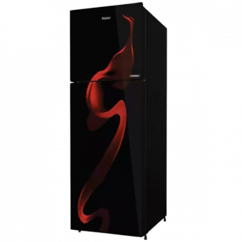 Haier Frost Free Double Door Refrigerator | 240 L | 2 Star | Spiral Black Glass | HRF-2902CSG-P