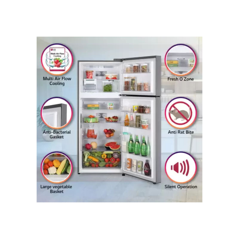 LG Frost Free Double Door Top Mount Convertible Refrigerator | 398 L | 3 Star | GL-T422VPZX LG Frost Free Double Door Top Mount Convertible Refrigerator | 398 L | 3 Star | GL-T422VPZX