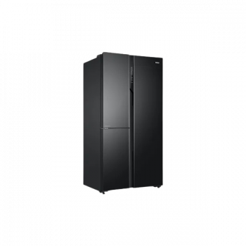 Haier Frost Free Side by Side Refrigerator | 598 L | 3 Star | Black Glass | HRT-683KGU1