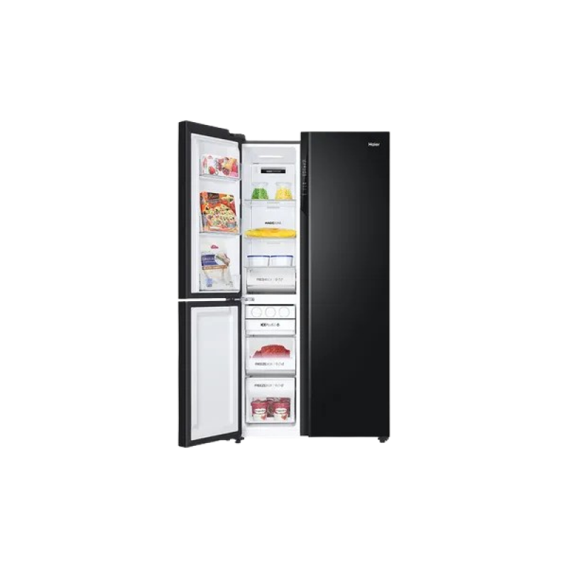 Haier Frost Free Side by Side Refrigerator | 598 L | 3 Star | Black Glass | HRT-683KGU1 Haier Frost Free Side by Side Refrigerator | 598 L | 3 Star | Black Glass | HRT-683KGU1