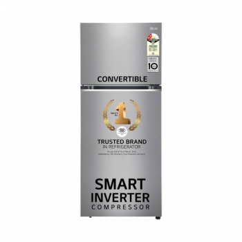 LG Frost Free Double Door Refrigerator | 398 L | 2 Star | Shiny Steel | GL-S422SPZY FPZZEBN