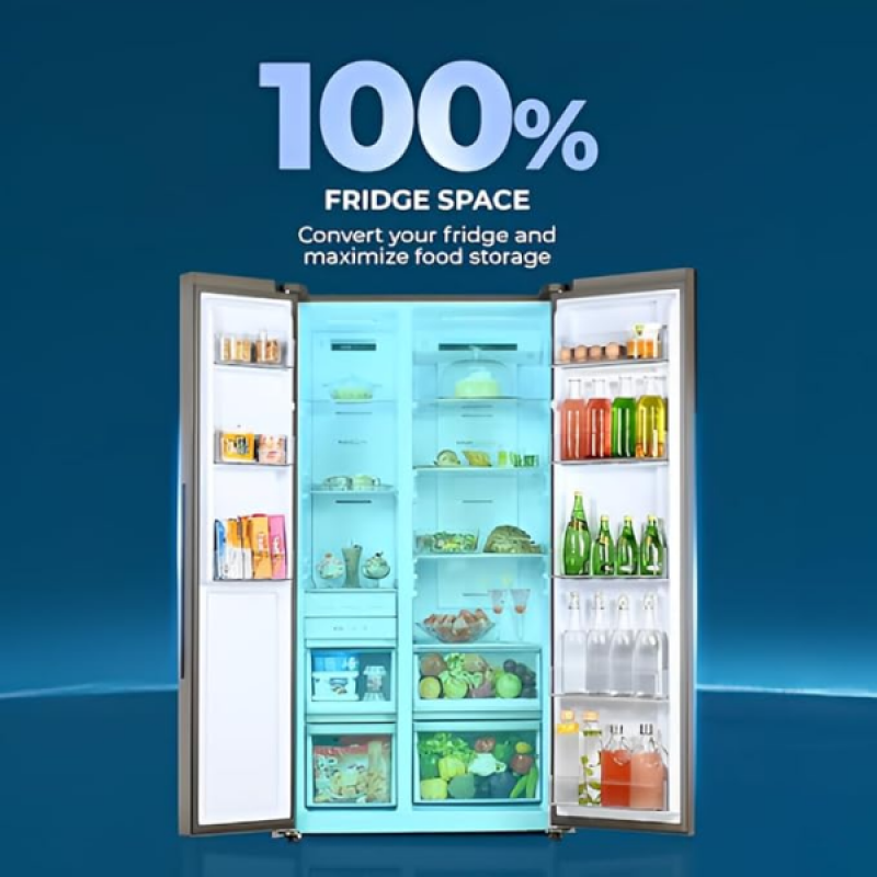 Haier Side by Side Refrigerator | 596 L | Wi-Fi enabled | 3 Star | HRS-682PMGU1 Haier Side by Side Refrigerator | 596 L | Wi-Fi enabled | 3 Star | HRS-682PMGU1