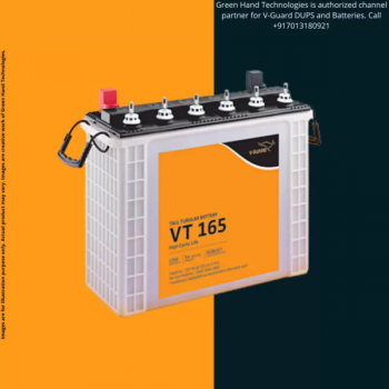V-Guard | VT165 Tall Tubular Battery | 152Ah Pure Sine Wave Inverter