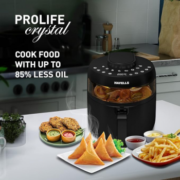 Havells Prolife Crystal  Air Fryer  | 5 L | Auto Restart | Touch Screen