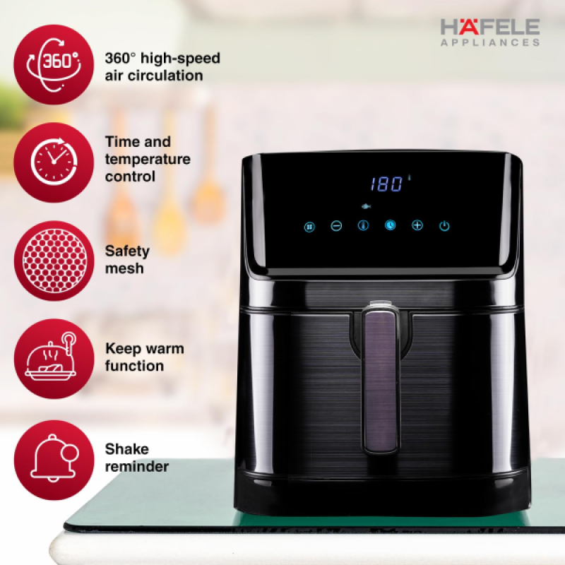 Hafele Noil Digital Air Fryer | 6.3 L Capacity | 1700W | Black Hafele Noil Digital Air Fryer | 6.3 L Capacity | 1700W | Black