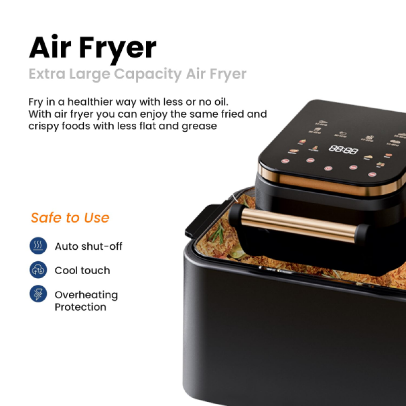 Blueberry's Digital Air Fryer | 8 L | 1700 Watts | Black