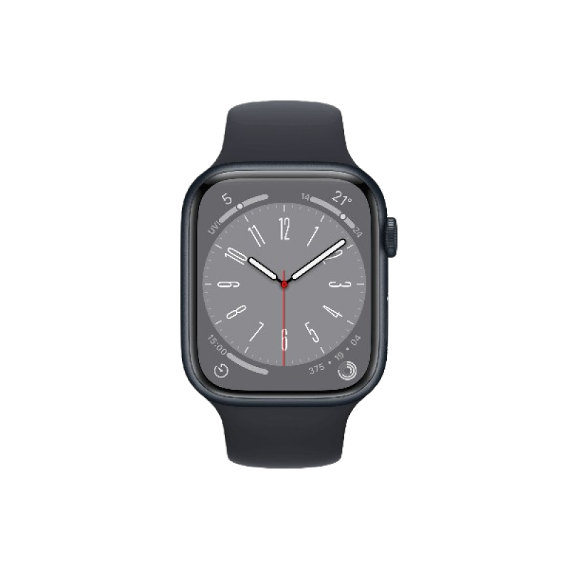 Apple Watch Series 8 Sports Band | 45 mm | Retina LTPO | OLED Display | Midnight Aluminum
