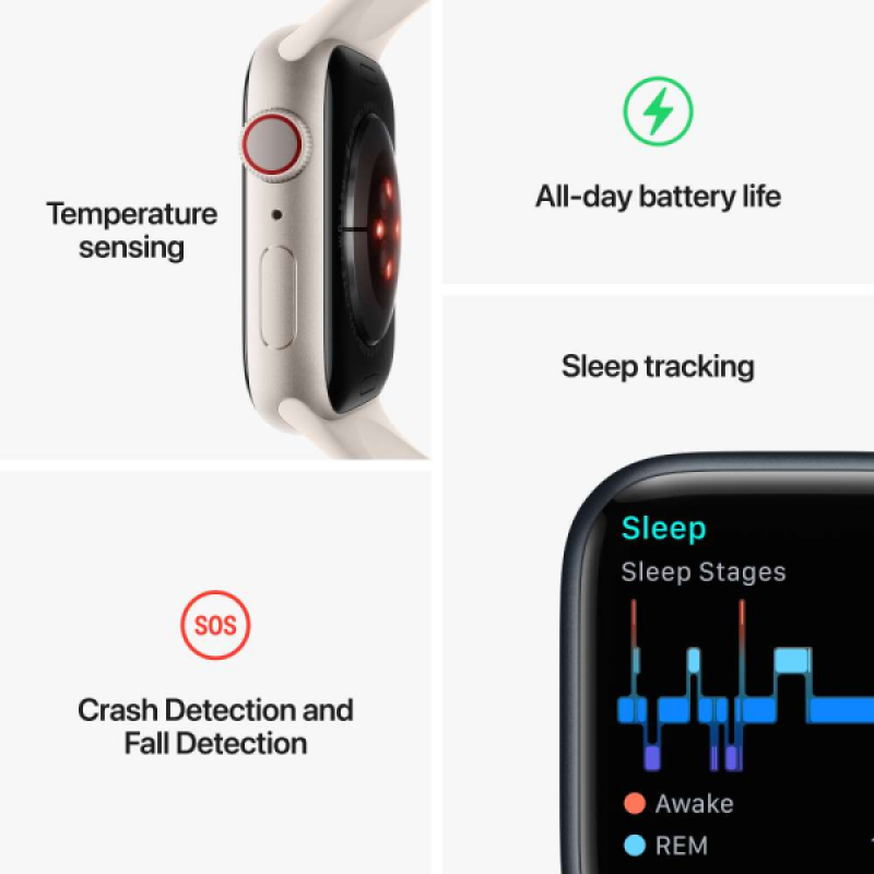 Apple Watch Series 8 Sports Band | 45 mm | Retina LTPO | OLED Display | Midnight Aluminum Apple Watch Series 8 Sports Band | 45 mm | Retina LTPO | OLED Display | Midnight Aluminum
