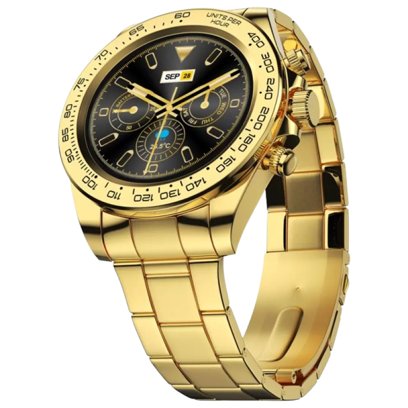 Fire-Boltt Blizzard 1.28 Luxury BT Calling Smartwatch | Gold Strap