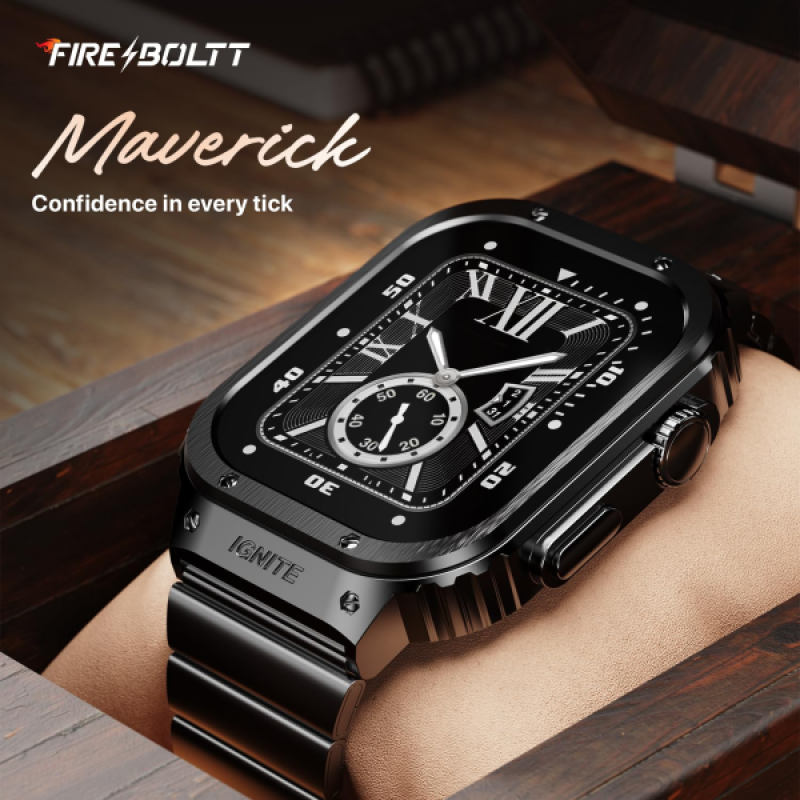 Fire Boltt Maverick Smartwatch | 2.02 inch | IPS Display | Black Fire Boltt Maverick Smartwatch | 2.02 inch | IPS Display | Black