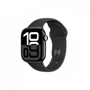 Apple Watch Series 10 | GPS | 42mm | M/L | Jet Black Aluminium with Sport Band | Black Strap | MWWF3HN/A