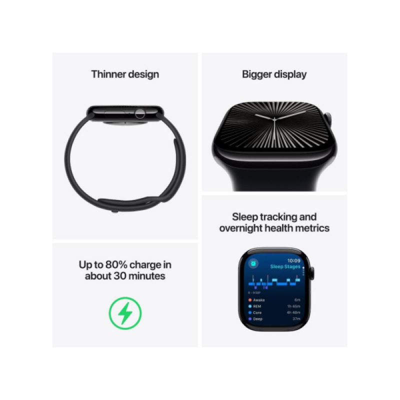 Apple Watch Series 10 | GPS | 46mm | Jet black Strap | MWWQ3HN/A Apple Watch Series 10 | GPS | 46mm | Jet black Strap | MWWQ3HN/A