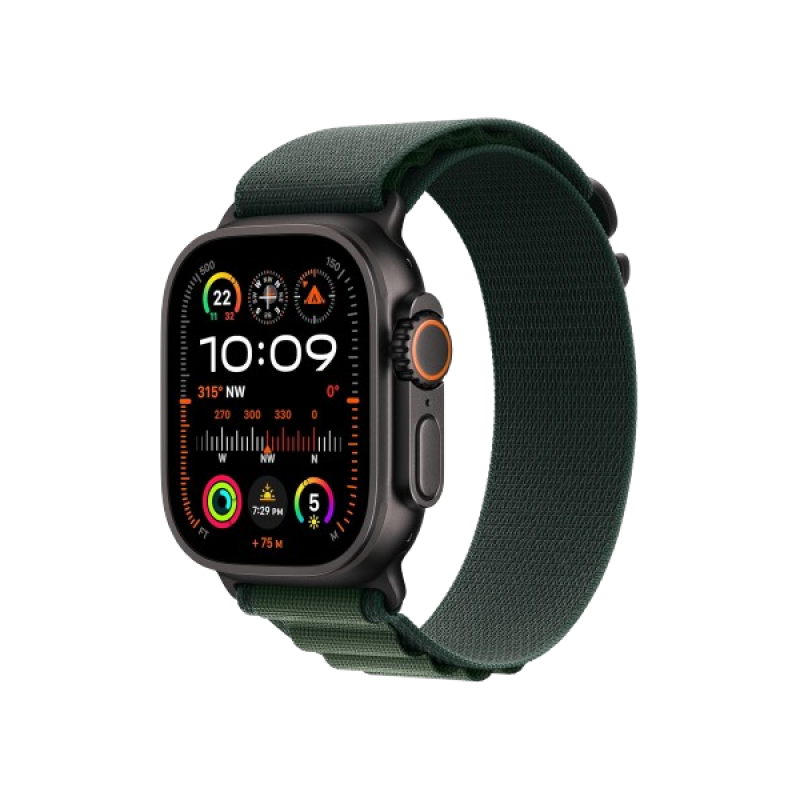 Apple Watch Ultra 2 | GPS | Cellular | 49mm | M Size | Black Titanium with Dark Green Alpine Loop | Dark Green Strap | MX4R3HN/A Apple Watch Ultra 2 | GPS | Cellular | 49mm | M Size | Black Titanium with Dark Green Alpine Loop | Dark Green Strap | MX4R3HN/A