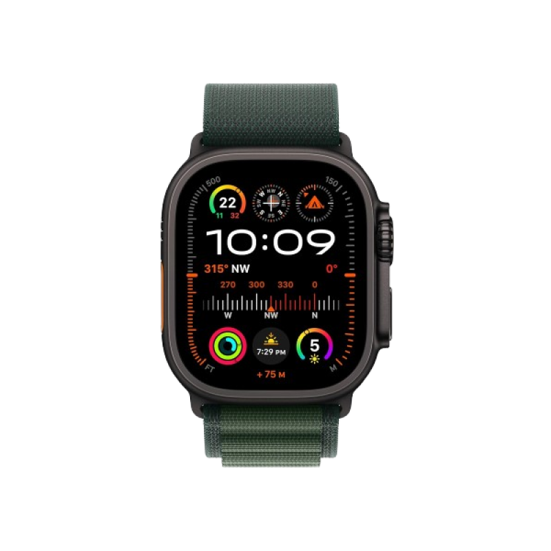 Apple Watch Ultra 2 | GPS | Cellular | 49mm | M Size | Black Titanium with Dark Green Alpine Loop | Dark Green Strap | MX4R3HN/A Apple Watch Ultra 2 | GPS | Cellular | 49mm | M Size | Black Titanium with Dark Green Alpine Loop | Dark Green Strap | MX4R3HN/A