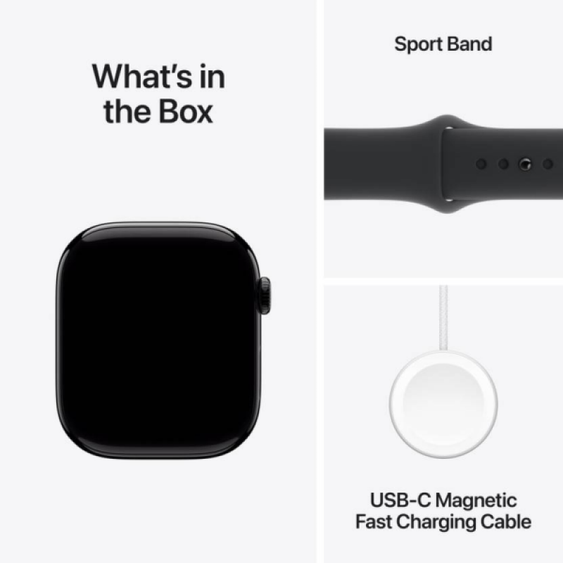 Apple Watch Series 10 | GPS | Cellular | 46mm | M/L | Jet Black Aluminium with Black Sport Band | Jet Black Strap Apple Watch Series 10 | GPS | Cellular | 46mm | M/L | Jet Black Aluminium with Black Sport Band | Jet Black Strap