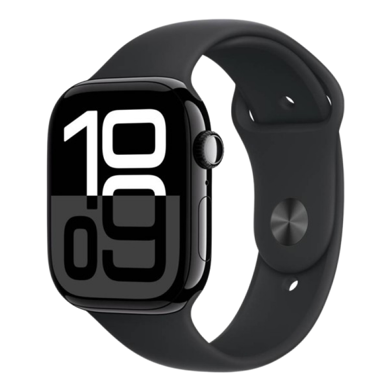 Apple Watch Series 10 | GPS | Cellular | 46mm | M/L | Jet Black Aluminium with Black Sport Band | Jet Black Strap Apple Watch Series 10 | GPS | Cellular | 46mm | M/L | Jet Black Aluminium with Black Sport Band | Jet Black Strap