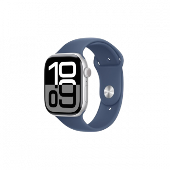 Apple Watch Series 10 | GPS | 42mm | S/M | Silver Aluminium with Denim Sport Band | Denim Strap | MWWA3HN/A