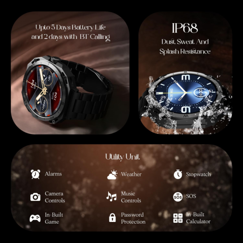 boAt Enigma Z20 Amoled Bluetooth Calling Smartwatch | Metal Black boAt Enigma Z20 Amoled Bluetooth Calling Smartwatch | Metal Black
